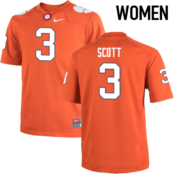 Women Clemson Tigers #3 Artavis Scott College Football Jerseys-Orange - Click Image to Close